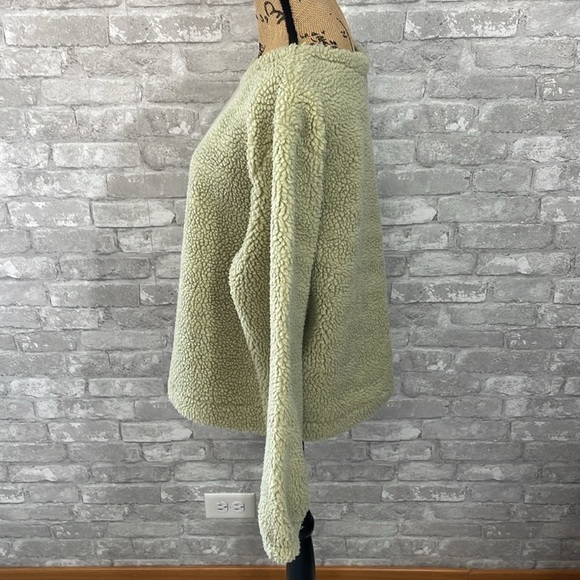 Prologue Light Green Sherpa Fleece Pullover Sweater - Picture 4 of 8